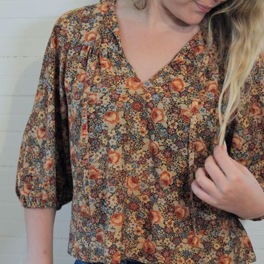 Boho floral blouse